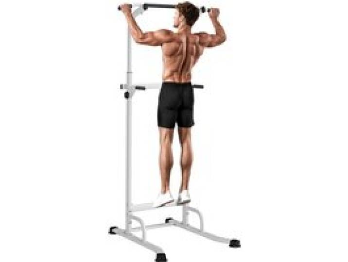 SPORTNOW Power Tower trekstang zelfdragende hoogteverstelbare traction station en dips bodybuilding station voor thuis sporttraining fitness