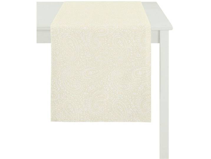 Tischläufer APELT 7907, Uni Paisley, Jacquard , beige (natur), B:48cm L:140cm, Polyester, Viskose, Tischdecken, Tischläufer, mit zartem Paisleymuster