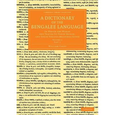 A Dictionary of the Bengalee Language - Volume 2, Taschenbuch von William Carey, Cambridge Academic, 978-1-108-05515-4