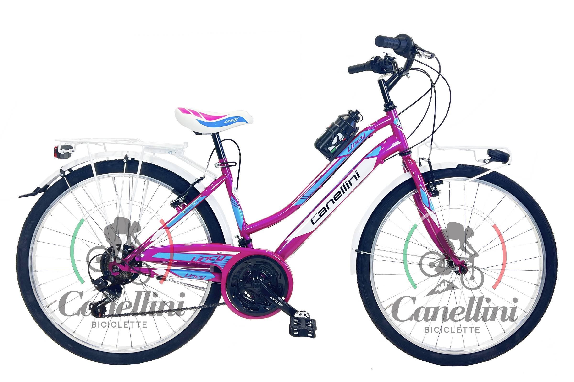 Kinderfahrrad MTB Canellini LINCY 26" - Fuchsia/Hellblau