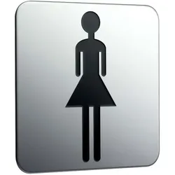 Emco Türschild System 2 357600002 chrom, Aufschrift Damen