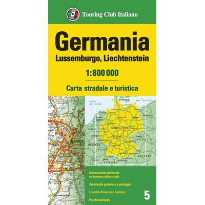Germania, Lussemburgo, Liechtenstein 1:800.000. Carta stradale e turistica, Karte von , Touring