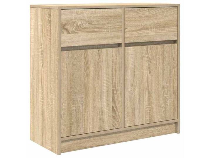 FAF-NEUF* Buffet bas d'entrée Buffet Salon avec tiroir - Chêne Sonoma - 80x34x76 cm bois d'ingénierie JUILLET330554