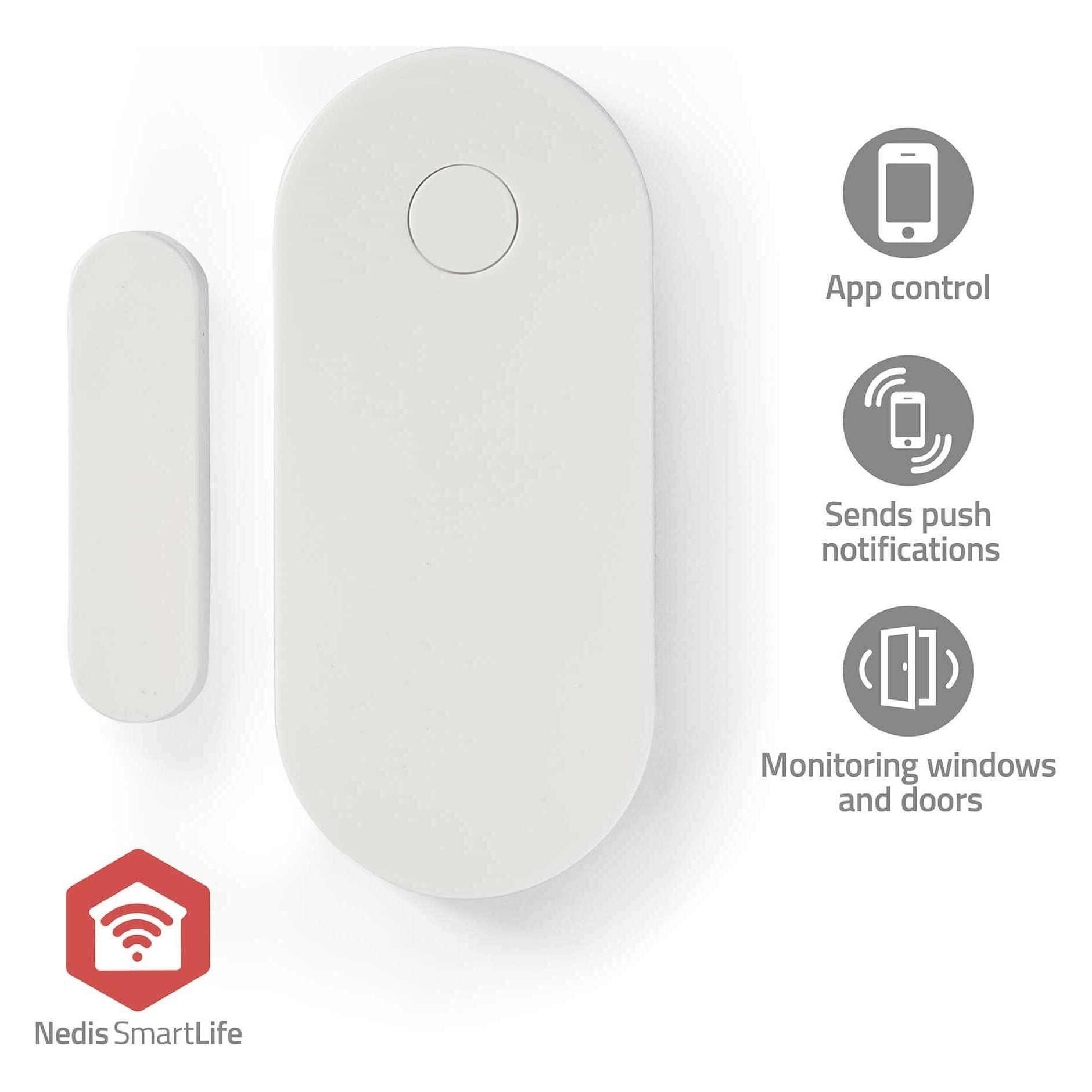 Nedis SmartLife - Zigbee Smart-Tür/Fenster-Sensor - Zigbee-Gateway - Batteriebetrieben - Integ (ZBSD10WT)