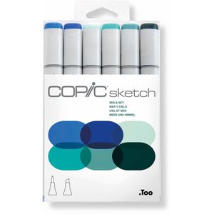 COPIC Layoutmarker Sketch Set Sea & Sky, farbig sortiert, 6 Stück