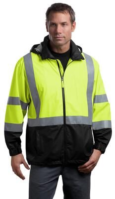 CornerStone CSJ25 ANSI 107 Class 3 Safety Windbreaker in Yellow/Black size 4XL   Polyester