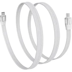 Sitecom - Cable - USB-C - 80Gbps - Thunderbolt 3/4/5 Compatible - 100cm - Flat Cable - 240W - Wit (1 m, Thunderbolt 3, Thunderbolt 4, USB 4, 240 W), USB Kabel
