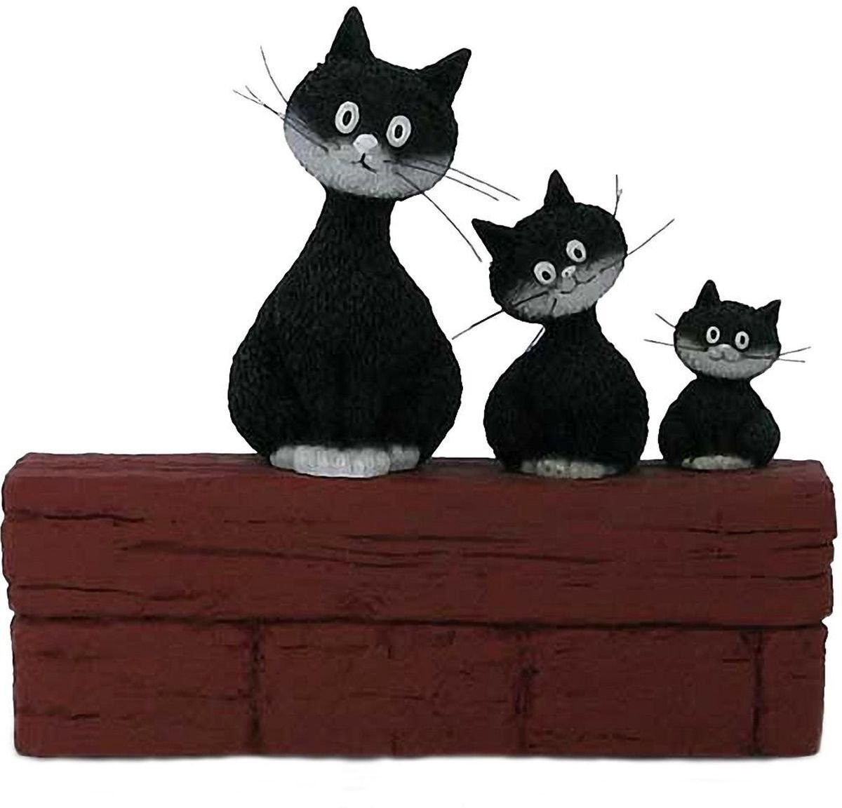Parastone Dubout Le Trio katten beeldjes voor op tafel, Hoogte: 14 cm