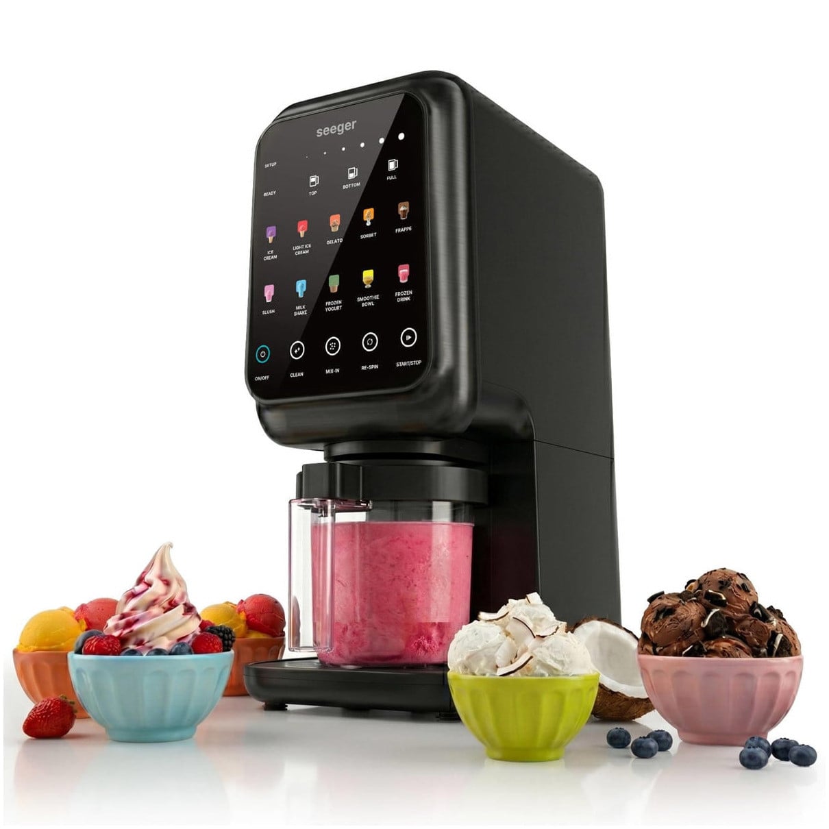 Seeger SLFRZ5BK Ijsmachine met digitaal display, zwart
