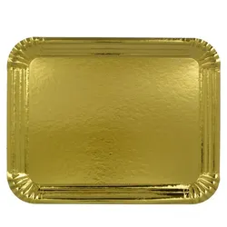 MONOUSO - Pappschale rechteckig Golden 24x30cm (500 Stück)