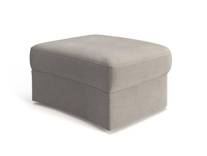 Cavadore Hocker Jawa / Bodennaher Polsterhocker in Nierenform / Ideal als Fußhocker oder Sitzgelegenheit / Passend zur Garnitur Jawa / 84 x 43 x 70 / Mikrofaser, Perlbeige
