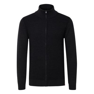 Cardigan INDICODE "Cardigan IDRickert", Herren, Gr. S, grau (charcoal mix), Obermaterial: 100% Baumwolle CO., Strickjacken