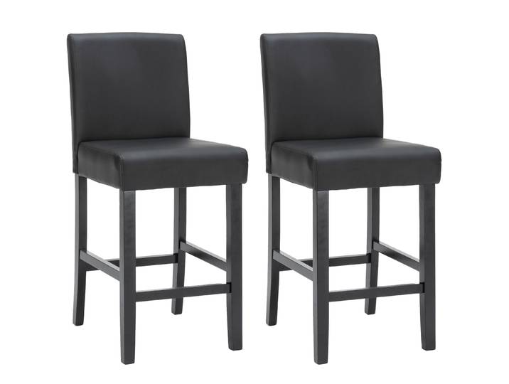 Barhocker Leder CORBY 2er Set schwarz