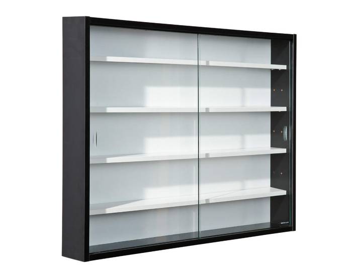 ebuy24 Vitrinenschrank Schwarz, 80x60x10 cm, Esszimmer, Vitrinen, Vitrinenschränke