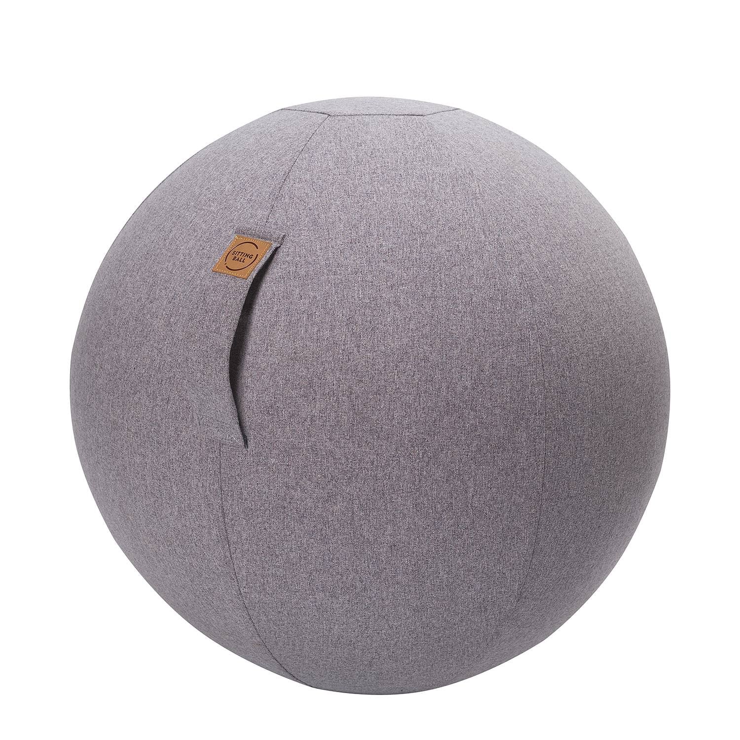 home24 Zitbal Felt Ø 65 cm grijs/lichtgrijs