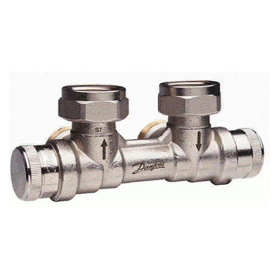 Danfoss Dynamischer Hahnblock RLV-KDV für Ventil-HK R 1/2", Eck mit VL links (013G7872)