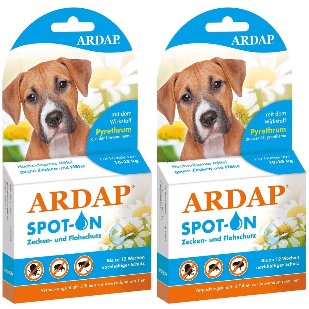 Ardap Spot-on mittelgroße Hunde 10-25 kg 2x 2x3 St Tropfen