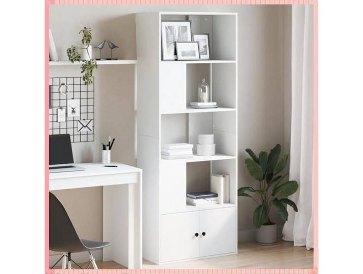 Bibliothèque blanc 70x36x189 cm bois d'i - 70x36x189cm - assemblage requis - Intelligent et Moderne - Blanc - Pour Ambiance