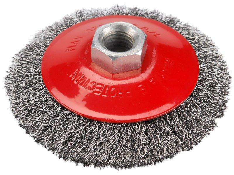 Extol Craft Roterende borstel beker 17006, Diameter: 100 mm, Gegolfde draad S 0-3 mm, M14x2 mm