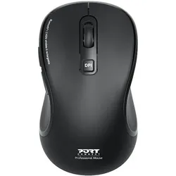 Port Designs Souris Bluetooth & 2,4Ghz rech. USB A&C Essential (Kabellos), Maus, Schwarz