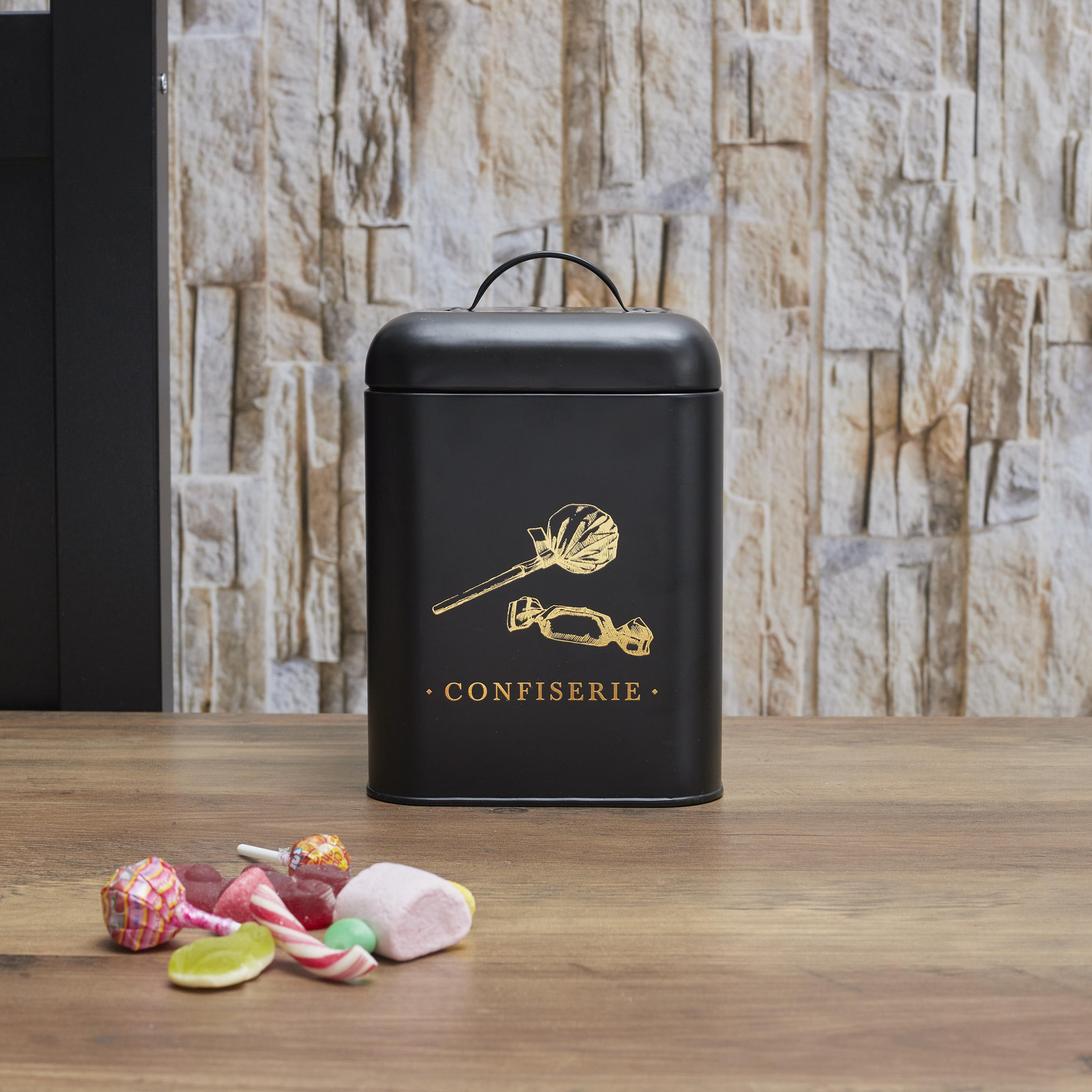 Cook Concept Snoepdoos model M6 zwart en goud van metaal
