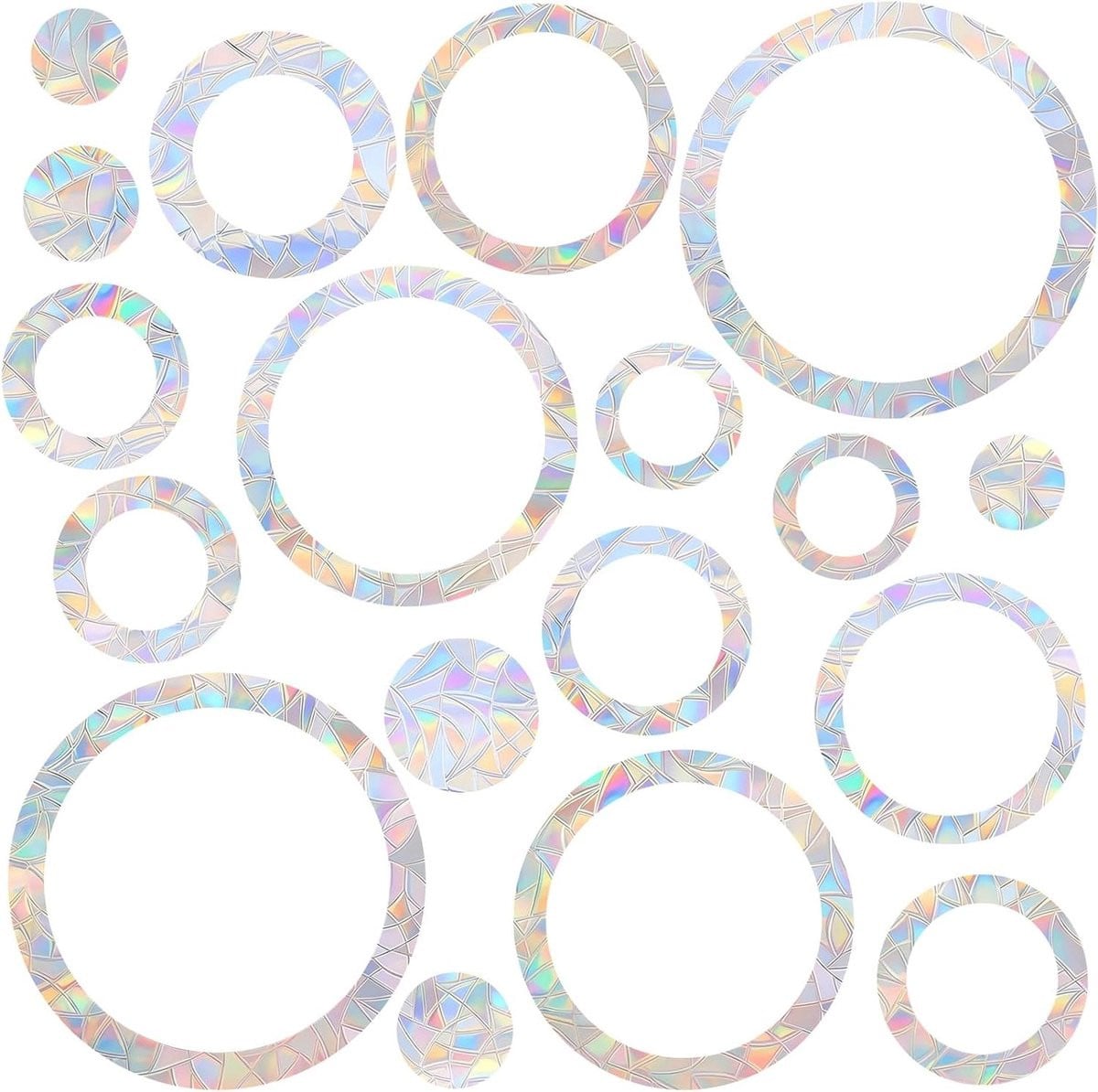 68 stuks Regenboog Zonnevangers Raamstickers - Prismatische Anti-botsing Decoratie voor Ramen
