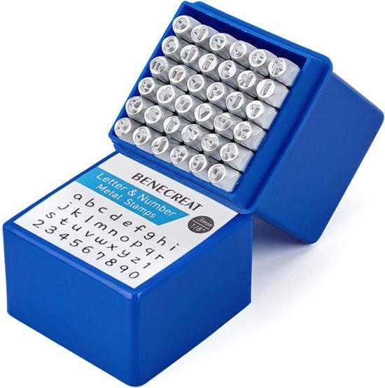 Unyqoos Typewriter stempelset met kleine letters, 3 mm, metalen set voor hobby en kantoor