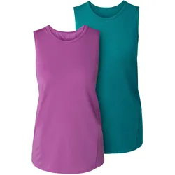Tchibo - 2 Sport-Tops - Damen - Gr. L - violett