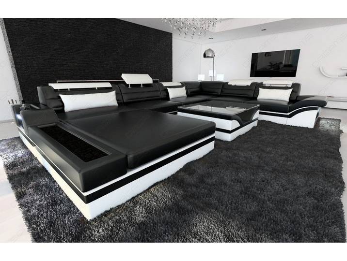 Mini XXL Wohnlandschaft Mezzo U-Form aus Leder