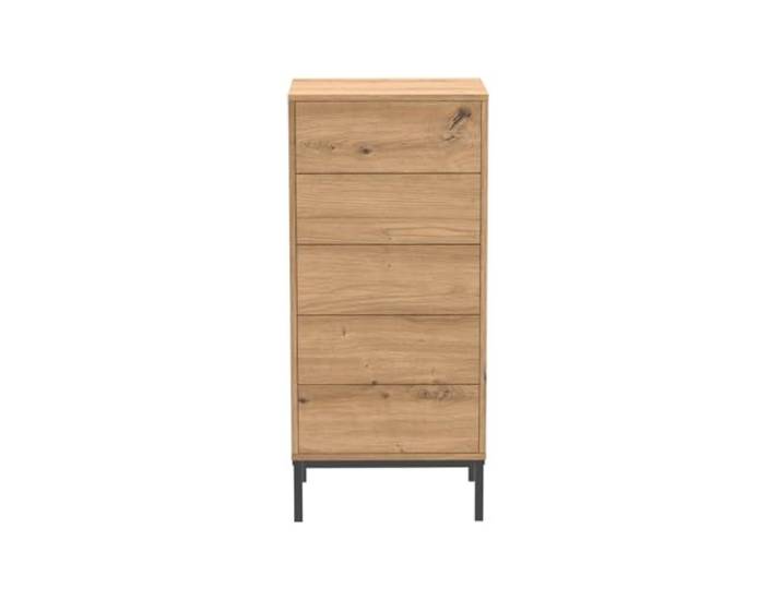 Calicosy Lenny Kommode mit 5 Schubladen mit Metallfüßen, Höhe 100 cm