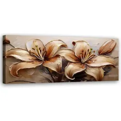 WANDBILD glamour lilien blumen sepia beige