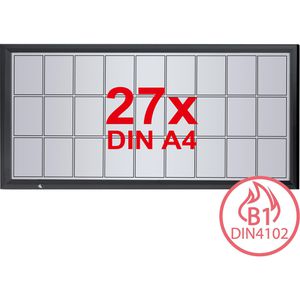 Showdown-Displays Schaukasten anthrazit, B1, außen, 27 x A4, magnetisch, abschließbar, schwer entflammbar