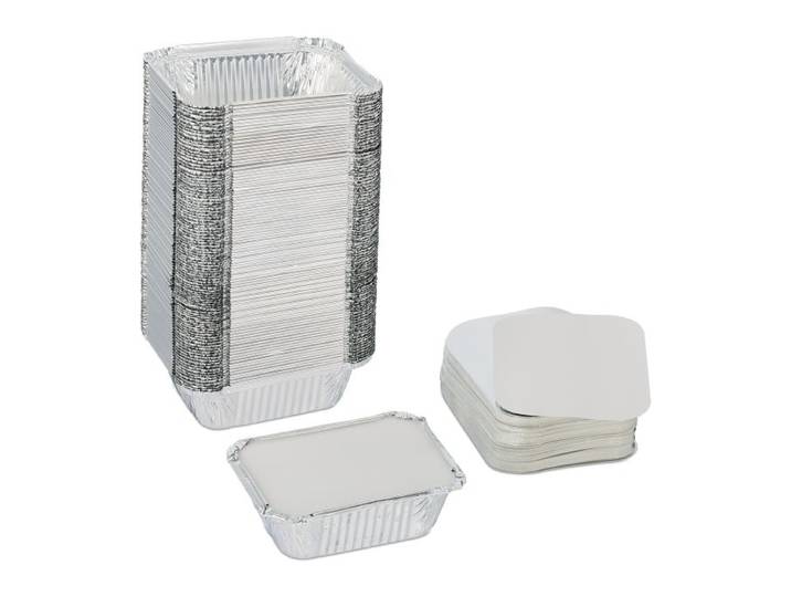 Relaxdays Aluschalen mit Deckel 100er Set