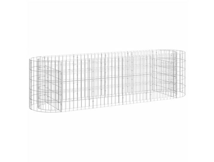 vidaXL Gabionen-Hochbeet Verzinktes Eisen 190/50/50 Cm, Silberfarben, Metall, Oval, 190x50x50 cm, Gartenzubehör, Hochbeete
