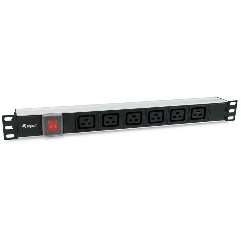 Equip 19" Steckdosenleiste IEC C20->6xIEC C19+Switch Alu.