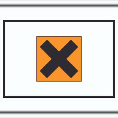 HB-Druck Schild Gefahrensymbol Gesundheitsschädlich Symbol Kreuz A6 Rückseite selbstklebend