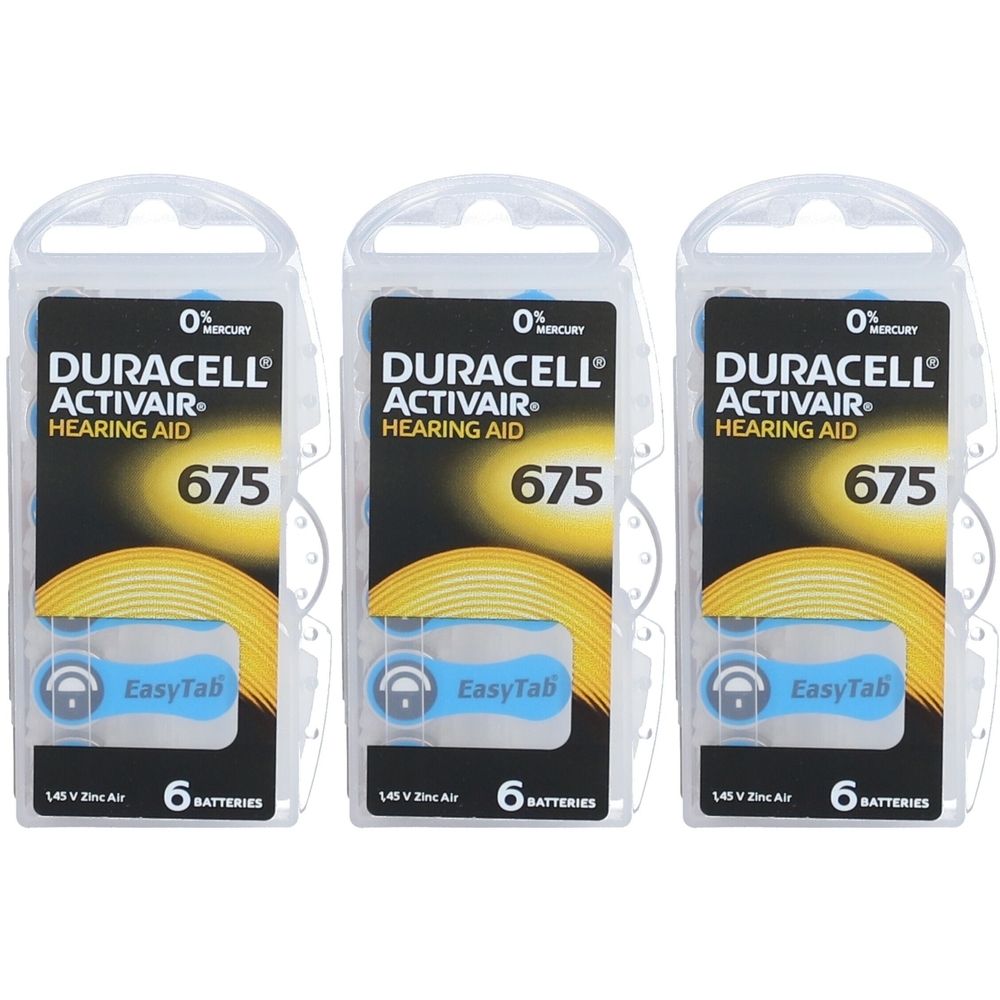 Batterien f.Hörgeräte Duracell 675 3x 3x6 St