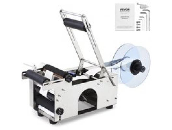VEVOR Distributeur d'Étiquettes 20 à 50 pcs/min Étiqueteuse de Bouteilles Semi-automatique 50 W Machine à Étiqueter 15-100 mm Machine d'Étiquetage pour Emballer Bouteilles en Verre Plastique Métal