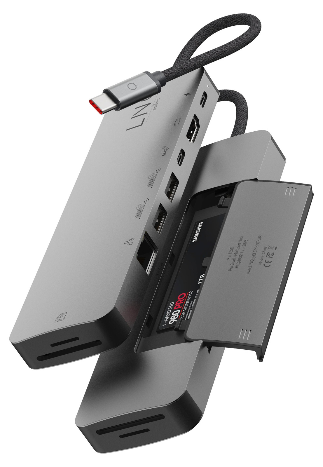 LinQ Connects 9-in-1 SSD Pro USB-C Multiport Hub voor Laptops en Tablets