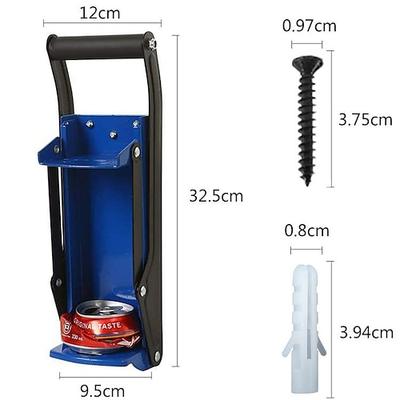 Metall-Dosenzerkleinerer Wandmontierte dickere Metallarme Hochleistungs-Aluminium-Dosenzerkleinerer für das Recycling 16-Unzen-Plastikflaschen-Getränkedosenzertrümmerer 4 Befestigungsschrauben