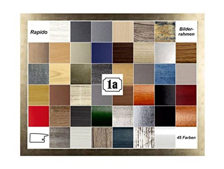 Rapido Deluxe Bilderrahmen Posterrahmen 60x42 cm Puzzlerahmen Farbe Gold Antik Weisser Hintergrund Kunstglas Klar