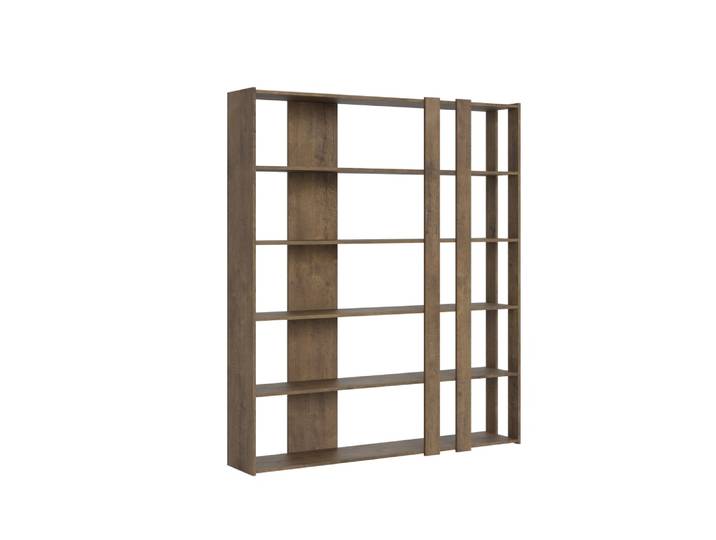 Bibliothèque effet bois noyer