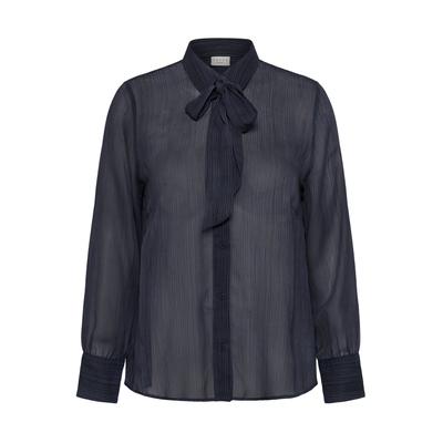 Langarmhemd KAFFE CURVE "Damen Langarm - Hemd KClauren", Damen, Gr. 48, N-Gr, blau blurry stripes, Hemden