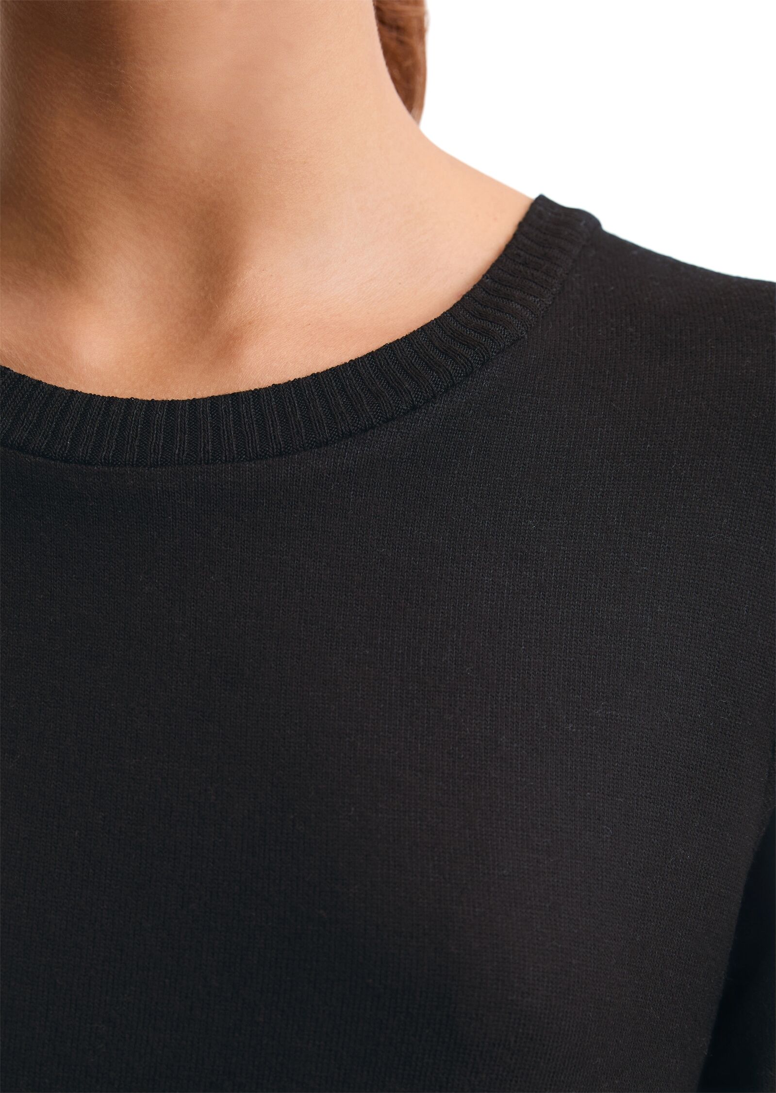 Marc O' Polo Kurzarmshirt MARC O'POLO, Damen, Gr. XS, schwarz, Obermaterial: 95% Modal, 5% Elasthan, hüftbedeckend, Rundhals, Shirts Kurzarmshirt, gerippte Abschlüsse, Rundhals, Halbarm, weich, Modalmix, leicht schwarz XS