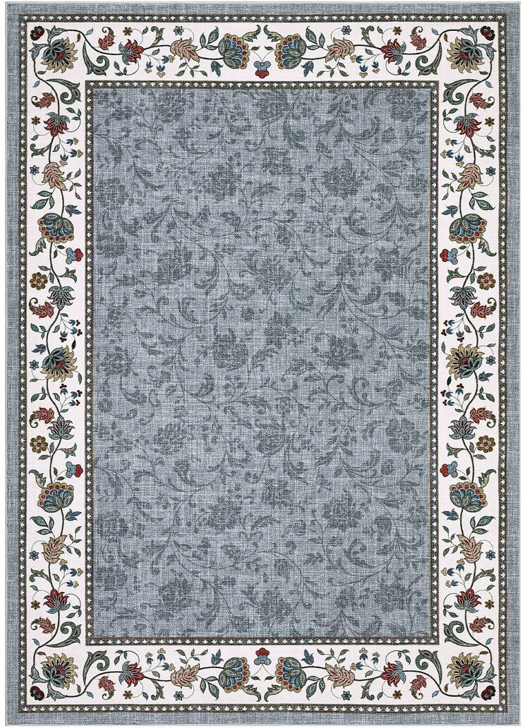 Brambly Cottage Rectangle Floral Area Rug Gray 240*340cm