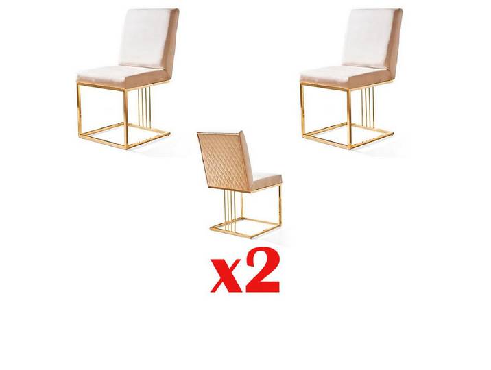 JVmoebel Esszimmerstuhl Bequeme Stühle aus 100% Textil in neutralem Weiß, Made in Europa