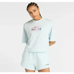 NEW BALANCE Damen Shirt Reimagined Relaxed T-Shirt, Größe XS in Weiß 53536