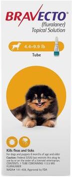 Bravecto Topical For X-Small Dogs (4.4 - 9.9 Lbs) Yellow 1 Dose