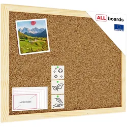 Allboards Pinnwand mit Naturholzrahmen 30x40cm