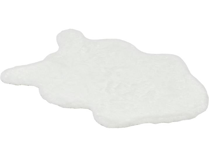 Fellteppich Tender , weiss (weiß), B:70cm H:26mm L:110cm, Kunstfaser, SCHÖNER WOHNEN-KOLLEKTION, Teppiche, Fellteppich, weich durch Microfaser, Kaninchenfell Haptik, Kunstfell, waschbar